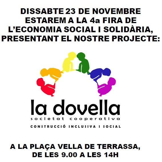 Cartell presentació de la Dovella a la Fira de l'economia social i solidària a Terrassa